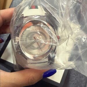 Gucci Silver and Red Smartwatch